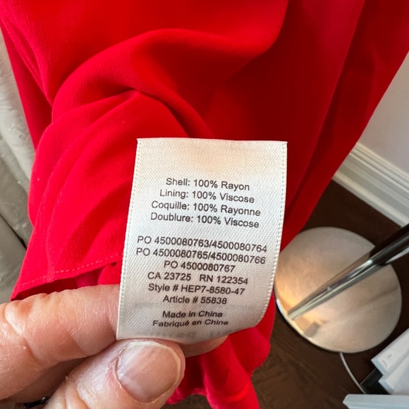 Wilfred Free Red "Silk-like" V neck Dress - Picture 5 of 6